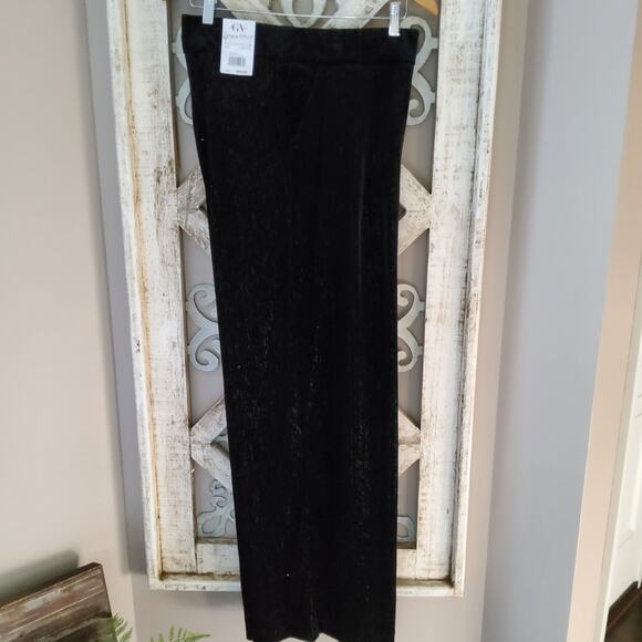 Gloria Vanderbilt Women's 14 Shape Effect Wide Leg Pant Black Metallic Glitter - Picture 2 of 9